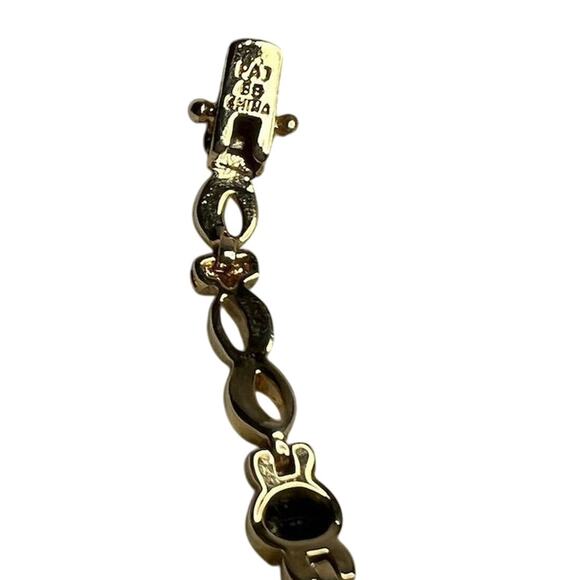 Bracelet BB Brass Based blue gemstone Infinity Chain  7” - Picture 3 of 4